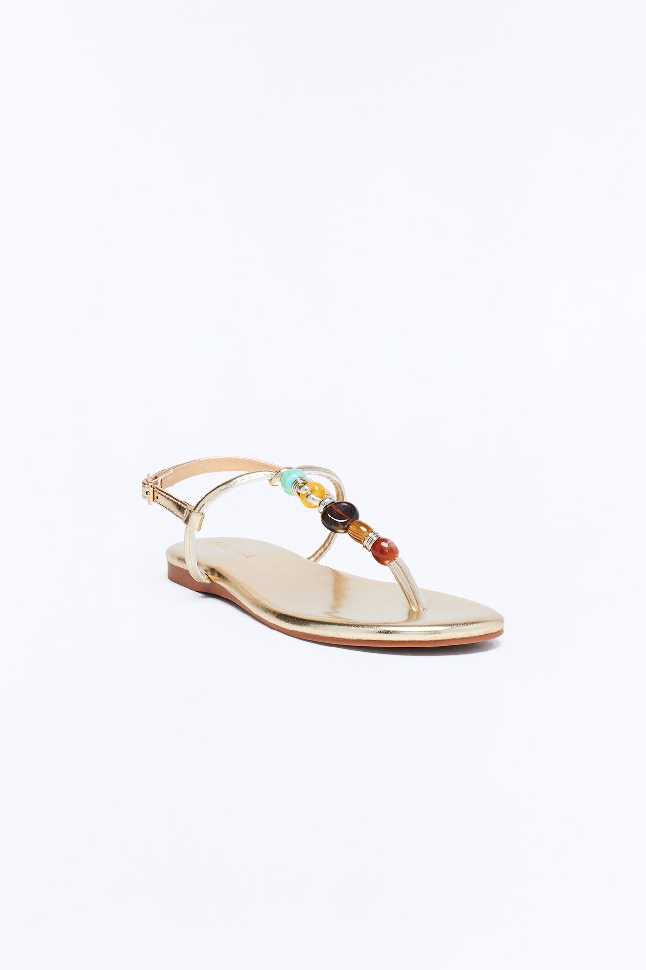 Frana Stone Strappy Sandals - Gold