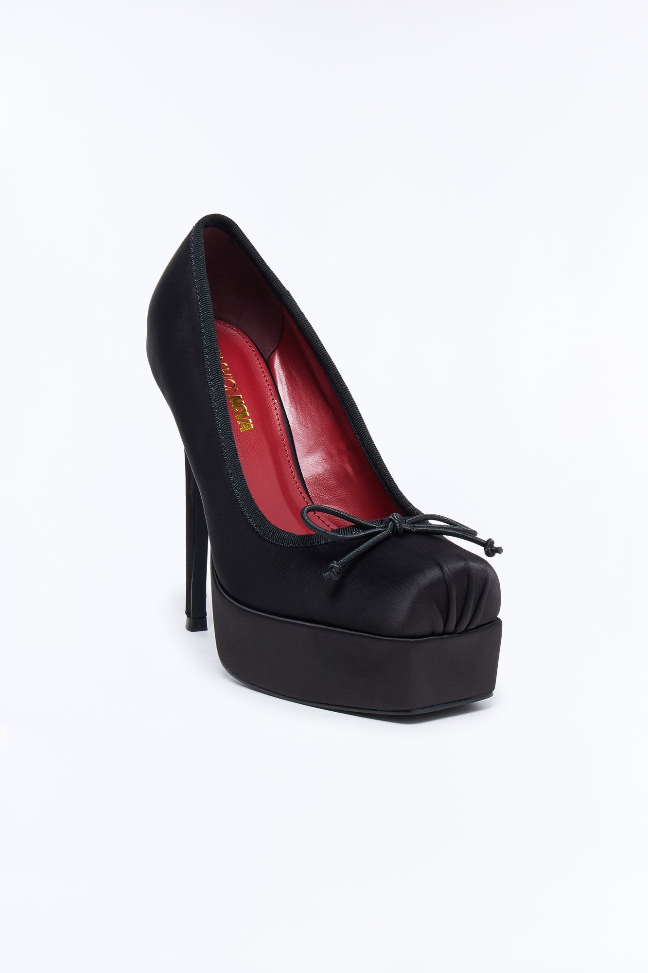 Itzy Satin Bow Ballet Pumps - Black