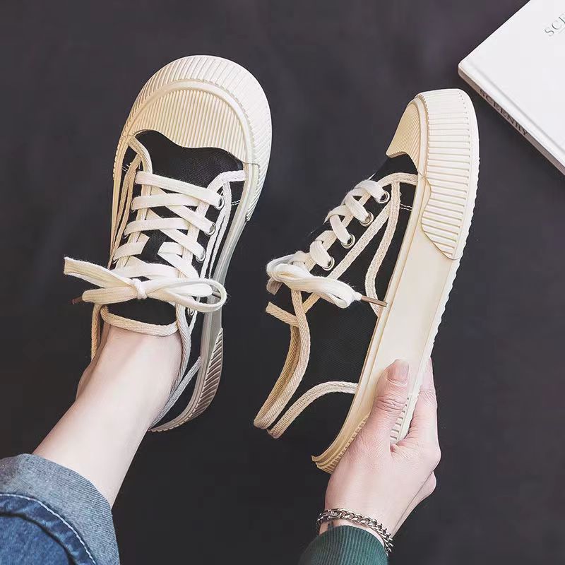 Women's Platform White Canvas Sneakers – Spring/Autumn 2025 New Niche Style, Versatile Casual Sports Shoes