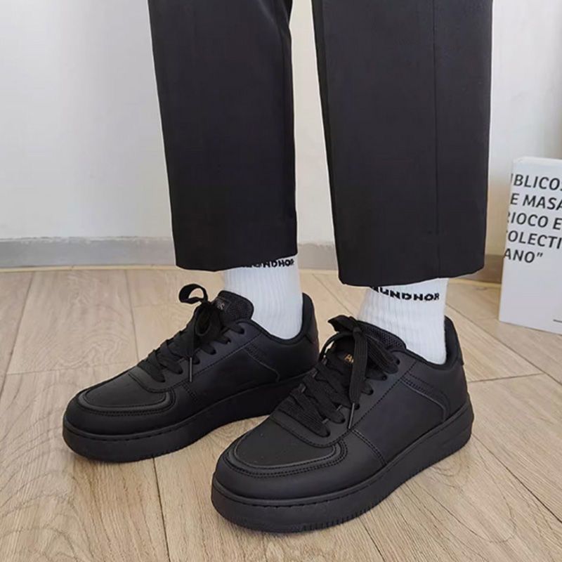 Men's Black High-Street American-Style Skate Sneakers – Versatile, Trendy, and Casual (New Spring 2025 Collection)