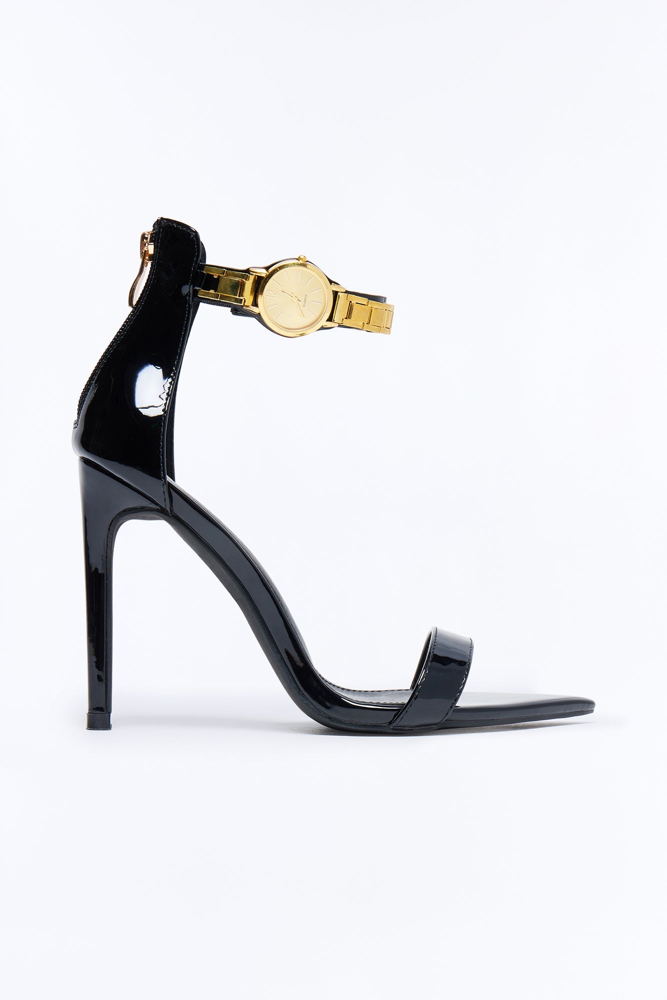 Chic Clock Stiletto Heels - Black