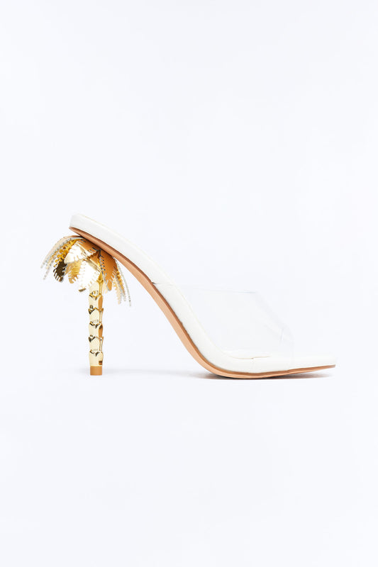 Palms Novelty Heels - White