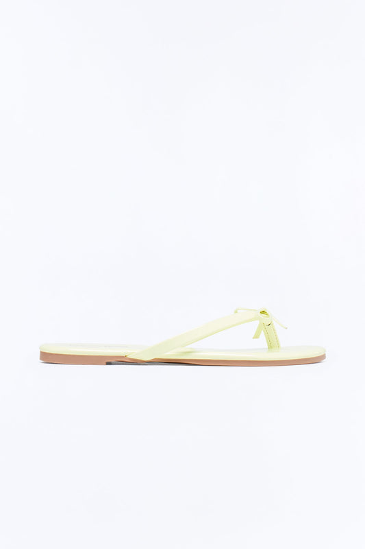 Coral Bow Flip Flops - Yellow
