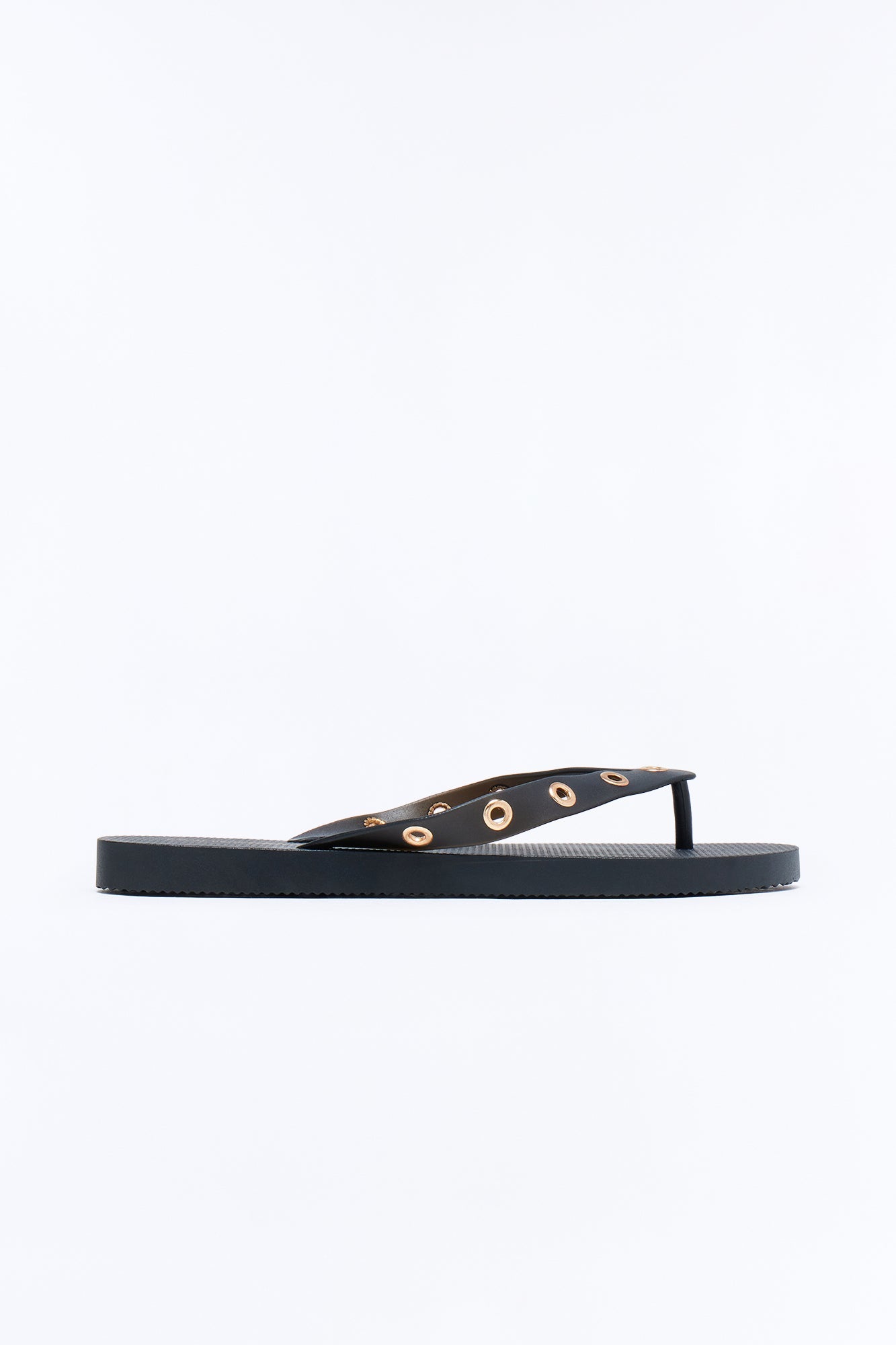 Myle Grommet Flip Flops - Black