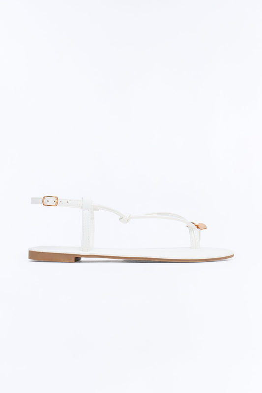 Summer Toe Ring Sandals - White