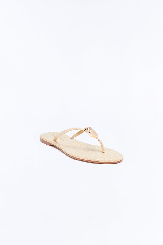 Pina Colada Hardware Flip Flops - Natural