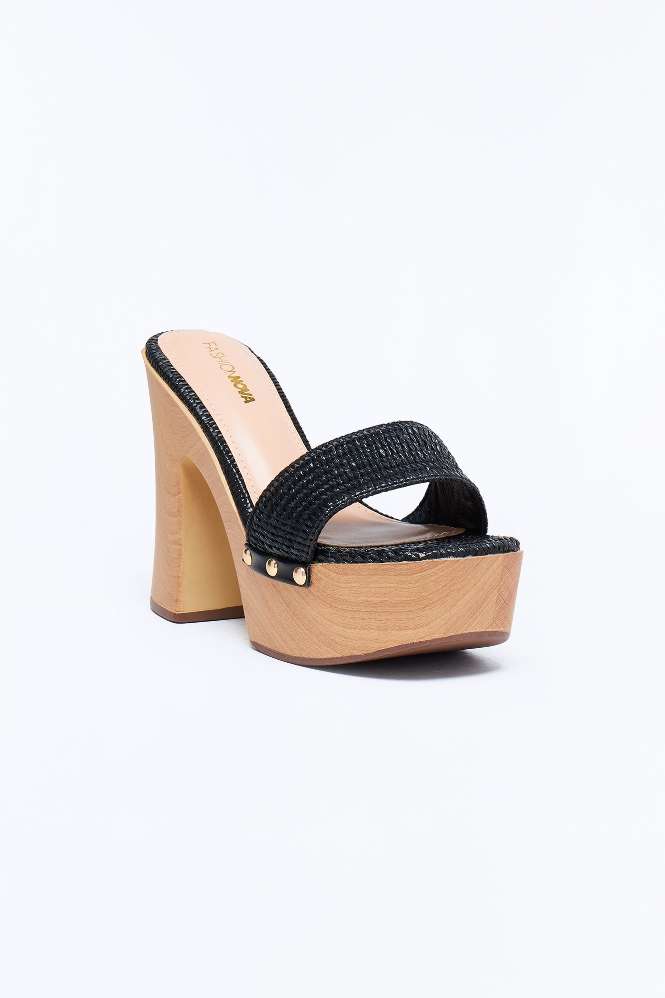 Gennie Wood Platform Heels - Black