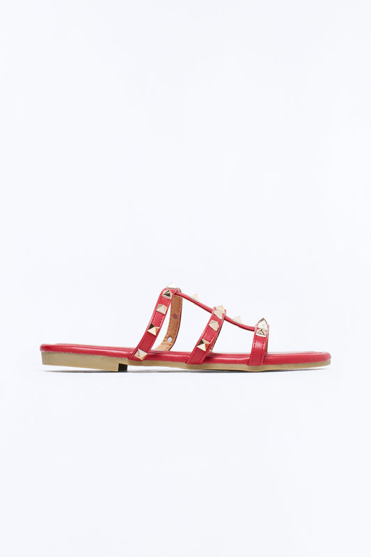Cambria Studded Sandals - Wine