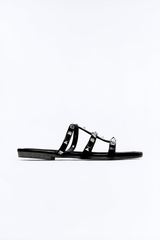Cambria Studded Sandals - Black