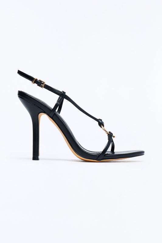 Levine Hardware Slingback Stiletto Heels - Black