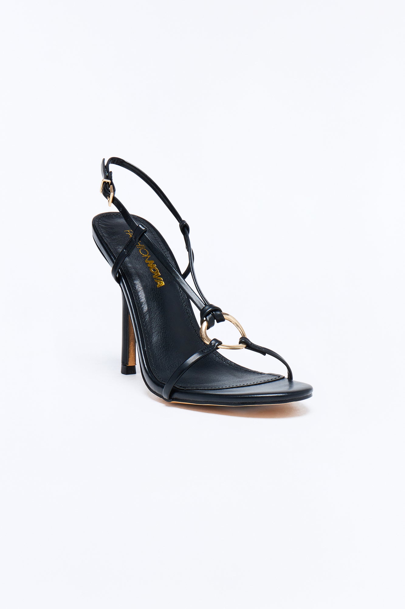 Levine Hardware Slingback Stiletto Heels - Black