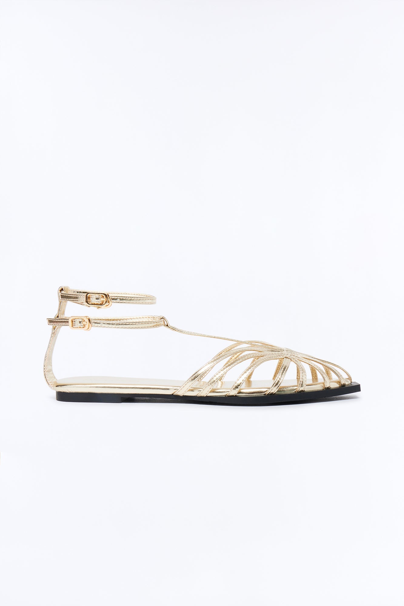 Tansy Ankle Strap Sandals - Gold
