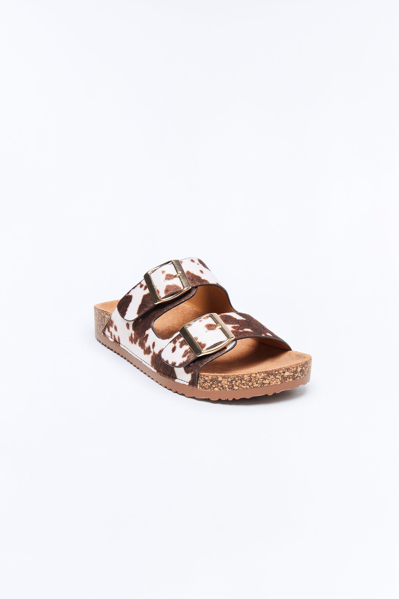 Jete Buckle Slides - Brown Combo