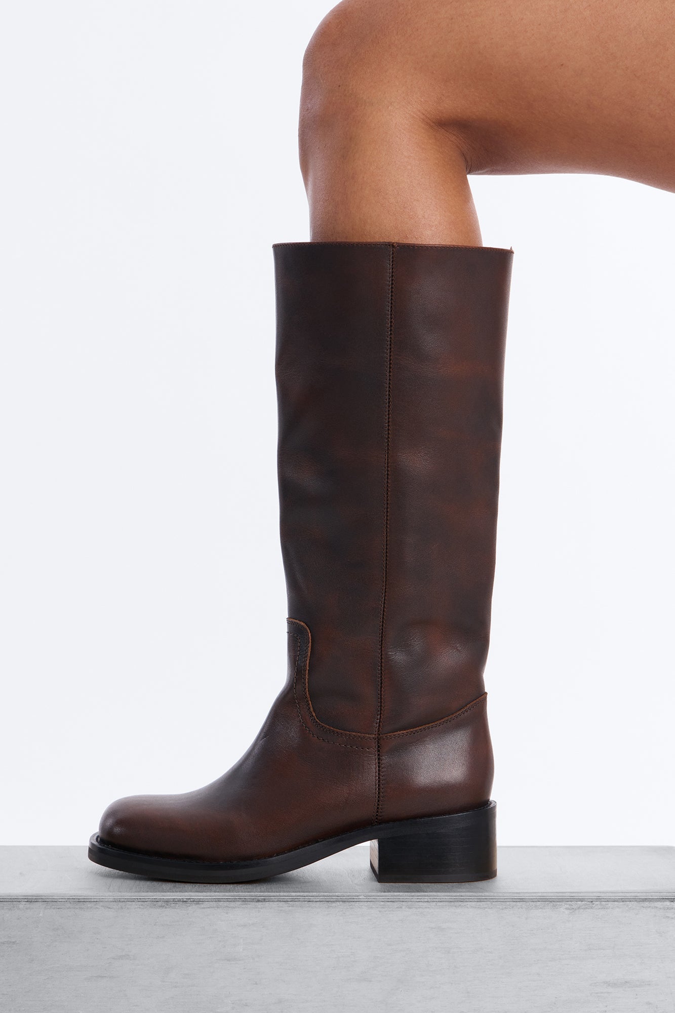 Steve Madden Riggs Leather Boots - Brown
