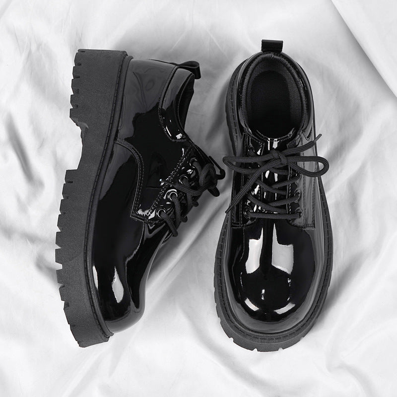 Men's Spring Derby Shoes: Formal Business & British Style – Wide-Fit, Rounded-Toe, Trendy Casual – Glossy Premium Finish