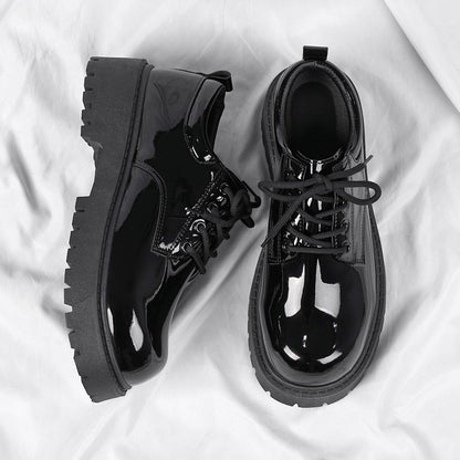 Men's Spring Derby Shoes: Formal Business & British Style – Wide-Fit, Rounded-Toe, Trendy Casual – Glossy Premium Finish