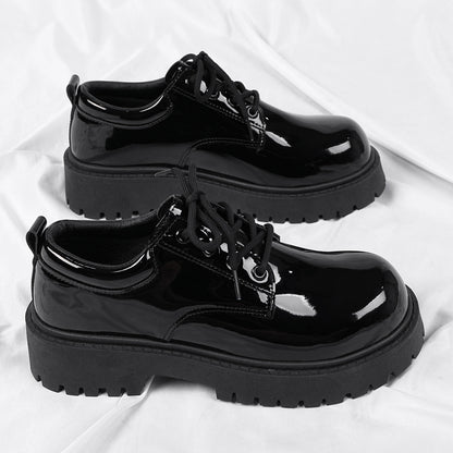 Men's Spring Derby Shoes: Formal Business & British Style – Wide-Fit, Rounded-Toe, Trendy Casual – Glossy Premium Finish