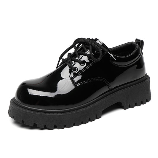 Men's Spring Derby Shoes: Formal Business & British Style – Wide-Fit, Rounded-Toe, Trendy Casual – Glossy Premium Finish