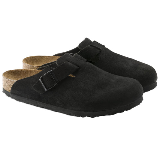 Birkenstock Boston Soft Footbed Suede 'Black' 0660471