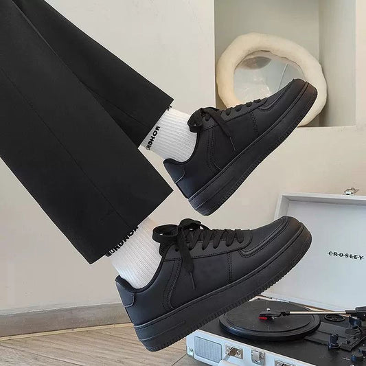 Men's Black High-Street American-Style Skate Sneakers – Versatile, Trendy, and Casual (New Spring 2025 Collection)